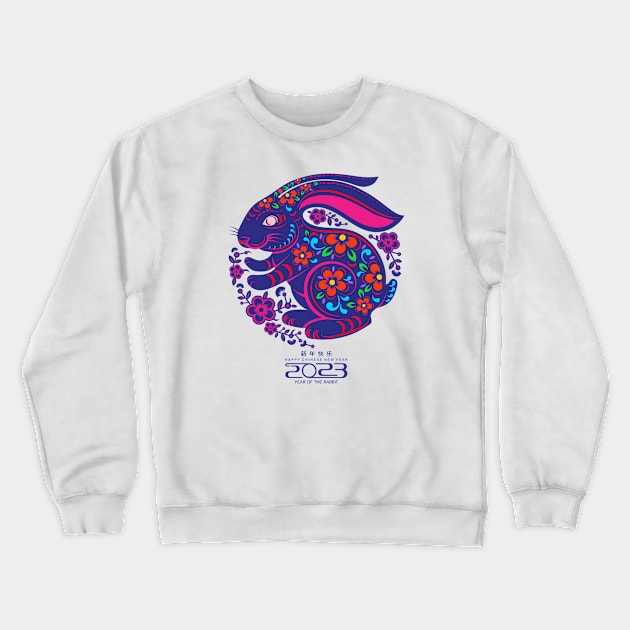 Happy chinese new year 2023 year of the rabbit Crewneck Sweatshirt by Shaniya Abernathy